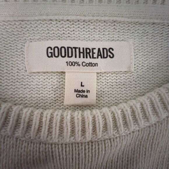 Goodthreads Mens Polar Bear Crewneck Cotton Sweater Cream Ivory Size Large - Picture 4 of 7